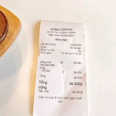 Thực đơn- Coba Coffee & Food