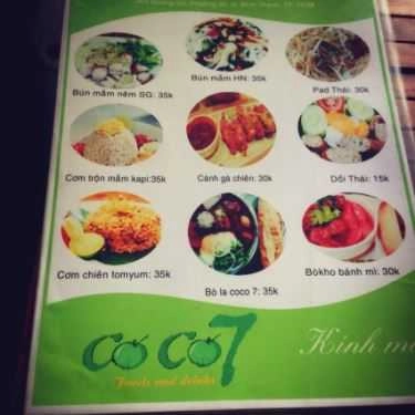 Thực đơn- Cafe CoCo 7 - Đường D2
