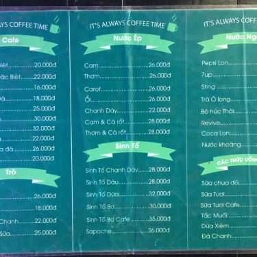 Thực đơn- F Coffee