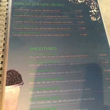 Thực đơn- Coffee Bean Sài Gòn - Đường Số 10