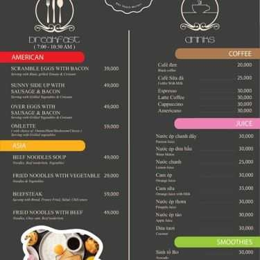 Thực đơn- Coffee Bike - Calmette