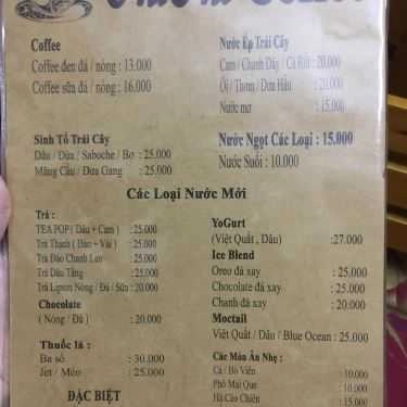 Thực đơn- Chi Chi Coffee