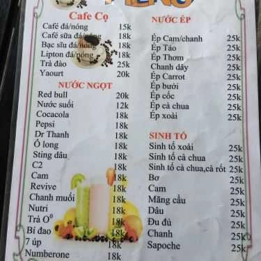 Thực đơn- Cọ Coffee - Phạm Văn Đồng