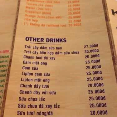 Thực đơn- King Coffee