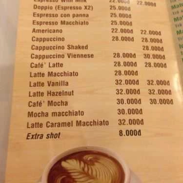 Thực đơn- King Coffee