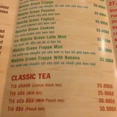 Thực đơn- King Coffee
