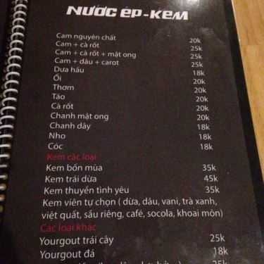 Thực đơn- Coffee King - Nguyễn Duy Trinh