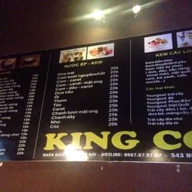 Thực đơn- Coffee King - Nguyễn Duy Trinh