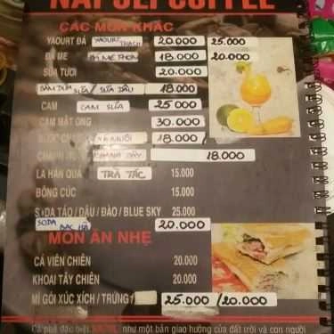 Thực đơn- Napoli Coffee - 3E Hòa Bình