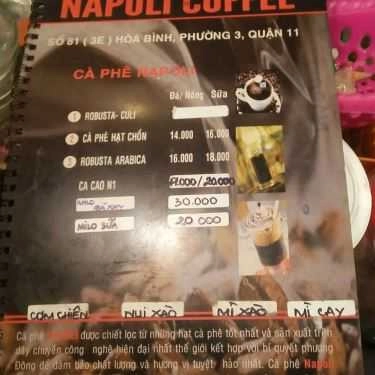 Thực đơn- Napoli Coffee - 3E Hòa Bình