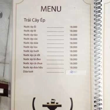 Thực đơn- Phố Núi Coffee