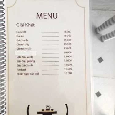 Thực đơn- Phố Núi Coffee