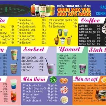 Thực đơn- Cofin Take Away - Shop Online