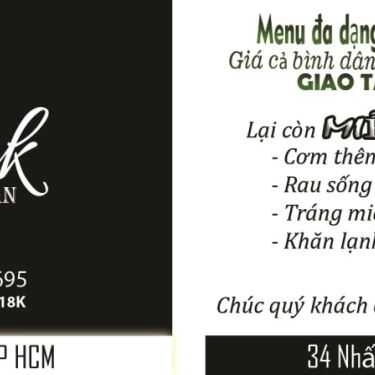 Thực đơn- Quán Cơm Cơm Bình Dân 18K - Nhất Chi Mai