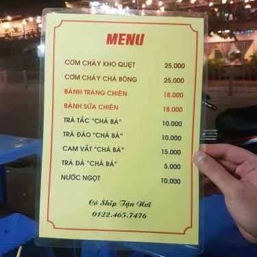Thực đơn- Ăn vặt Cơm Cháy Bá Chấy