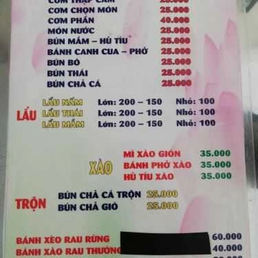 Thực đơn- Quán Ăn Quán Chay Diệu Minh