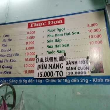 Thực đơn- Quán Ăn Cơm Chay Minh Hoàng