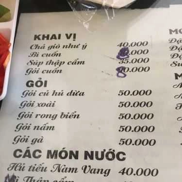 Thực đơn- Quán Ăn Cơm Chay Sen Vàng