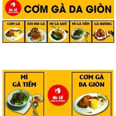 Thực đơn- Quán Cơm Mr. Lữ - Cơm Gà Da Giòn - Núi Thành