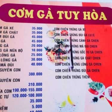 Thực đơn- Quán Cơm Cơm Gà Tuy Hòa - Trường Sơn