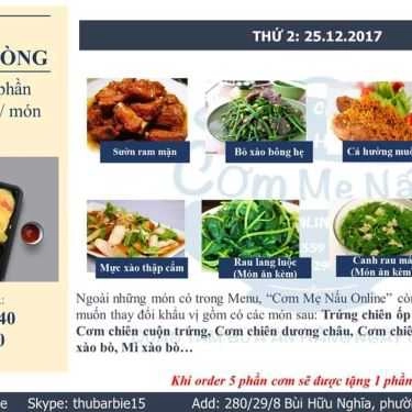 Thực đơn- Quán Cơm Cơm Mẹ Nấu - Cơm Văn Phòng Giao Hàng