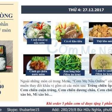 Thực đơn- Quán Cơm Cơm Mẹ Nấu - Cơm Văn Phòng Giao Hàng