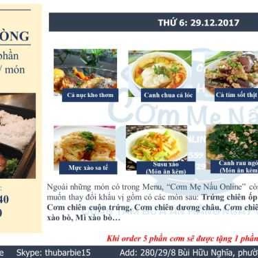 Thực đơn- Quán Cơm Cơm Mẹ Nấu - Cơm Văn Phòng Giao Hàng