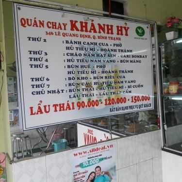 Thực đơn- Quán Ăn Quán Chay Khánh Hỷ