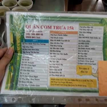 Thực đơn- Quán Cơm Cơm Trưa 15K - Giao Cơm Văn Phòng