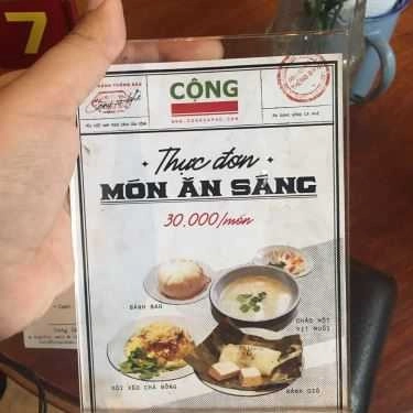 Thực đơn- Cộng Caphe - Vinhomes Central Park