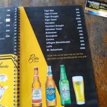 Thực đơn- Cafe Container Pub