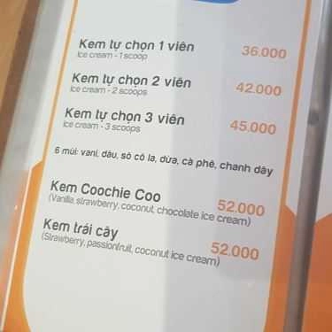 Thực đơn- Coochie Coo Cafe