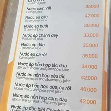 Thực đơn- Coochie Coo Cafe