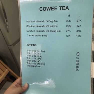 Thực đơn- Cafe Cowee Tea