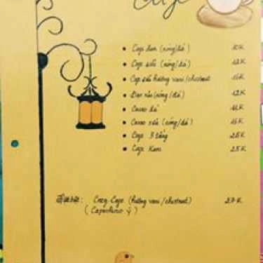 Thực đơn- Cozy Cafe - Hàn Thuyên