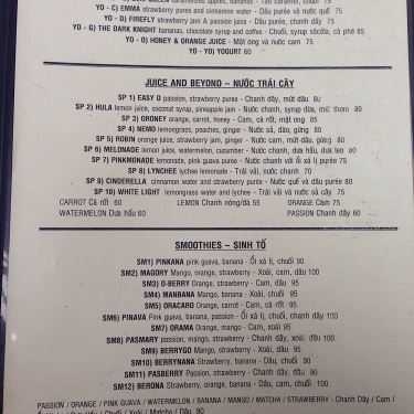 Thực đơn- Creperie & Cafe
