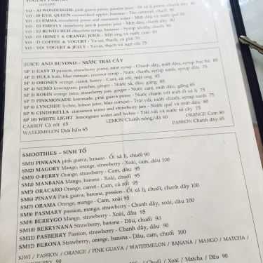 Thực đơn- Creperie & Cafe