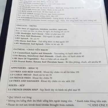Thực đơn- Creperie & Cafe