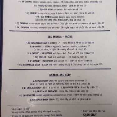 Thực đơn- Creperie & Cafe