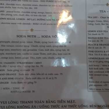 Thực đơn- Creperie & Cafe
