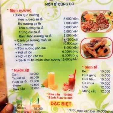 Thực đơn- Ăn vặt Cu Tí - Sinh Tố & Xiên Que Nướng