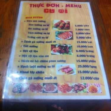 Thực đơn- Ăn vặt Cu Tí - Sinh Tố & Xiên Que Nướng