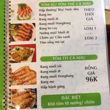 Thực đơn- Quán Nhậu Cua Càng Xanh Quán - Hải Sản Tươi Sống
