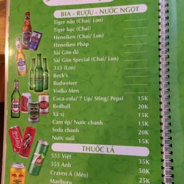 Thực đơn- Quán Nhậu Cua Càng Xanh Quán - Hải Sản Tươi Sống