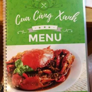 Thực đơn- Quán Nhậu Cua Càng Xanh Quán - Hải Sản Tươi Sống
