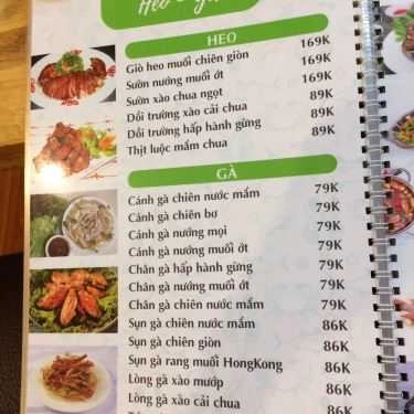 Thực đơn- Quán Nhậu Cua Càng Xanh Quán - Hải Sản Tươi Sống