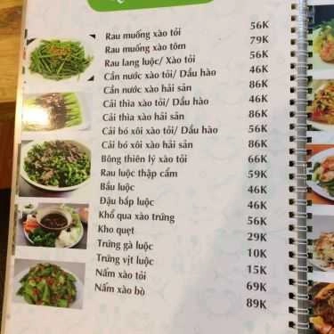 Thực đơn- Quán Nhậu Cua Càng Xanh Quán - Hải Sản Tươi Sống