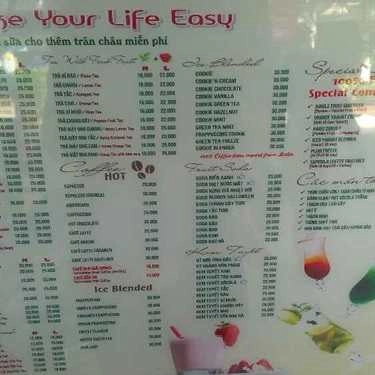 Thực đơn- Cafe Trà Sữa Cuộc Sống Dễ Dàng - Bàu Cát