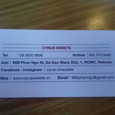 Tổng hợp- Tiệm Bánh 96b Experiment - Cyrus Patisserie & Chocolaterie