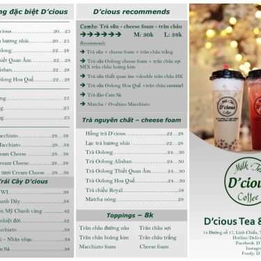 Thực đơn- D'cious Tea & Coffee